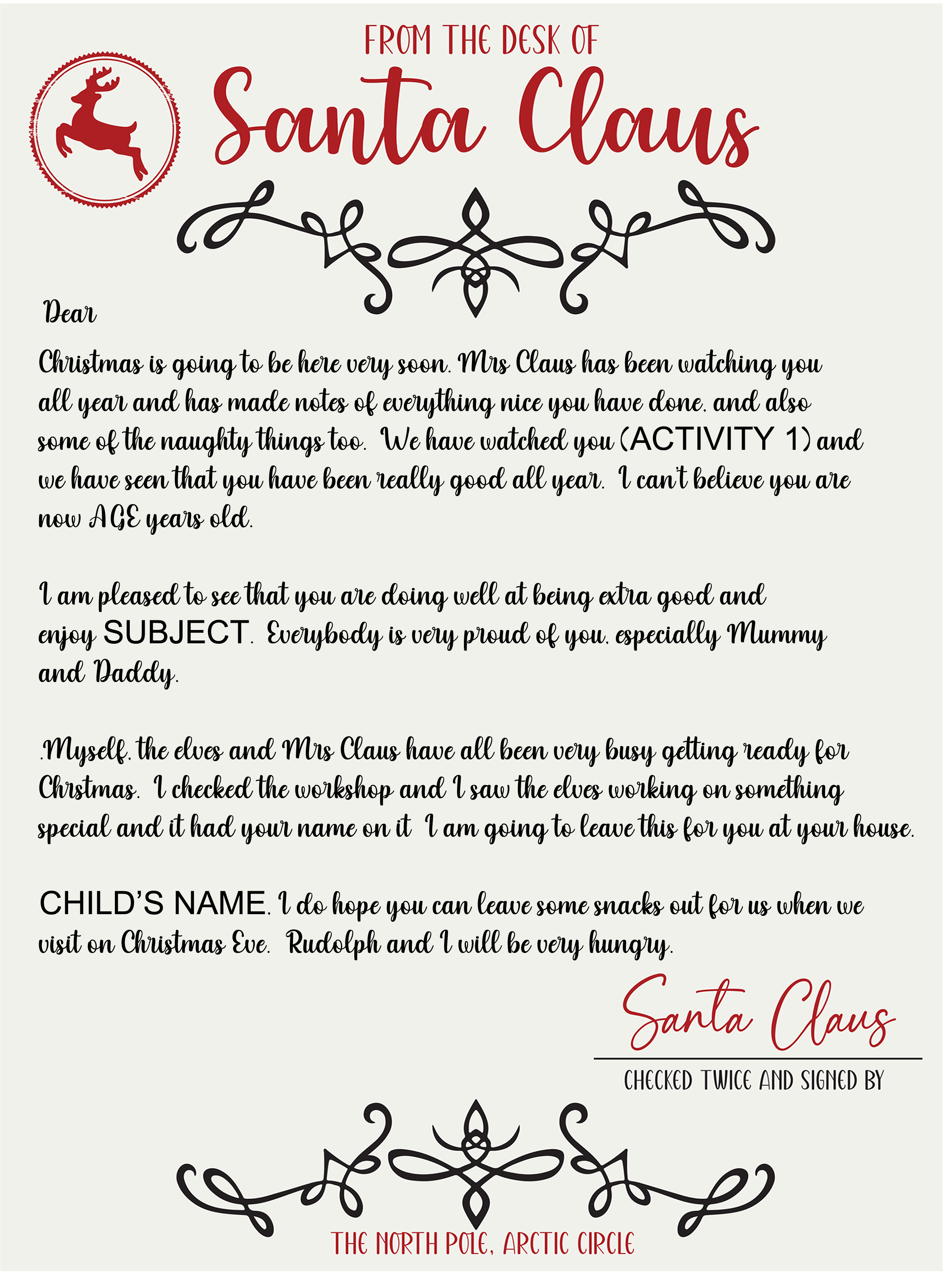 Santa Letter & Certificate